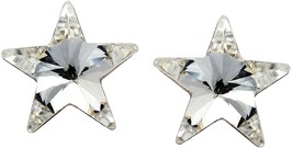 Prism Clear Crystal Star .925 Sterling Silver Stud Earrings - £41.44 GBP