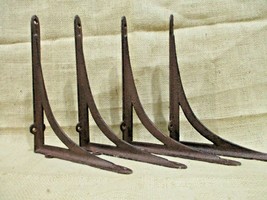 4 Antique Style Shelf Brackets Braces Wall Bracket Cast Iron Corbels Plant Hook - £27.96 GBP