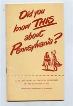 Did You Know This About Pennsylvania? 2nd Book Cartoon Highlights 1950 - $11.88