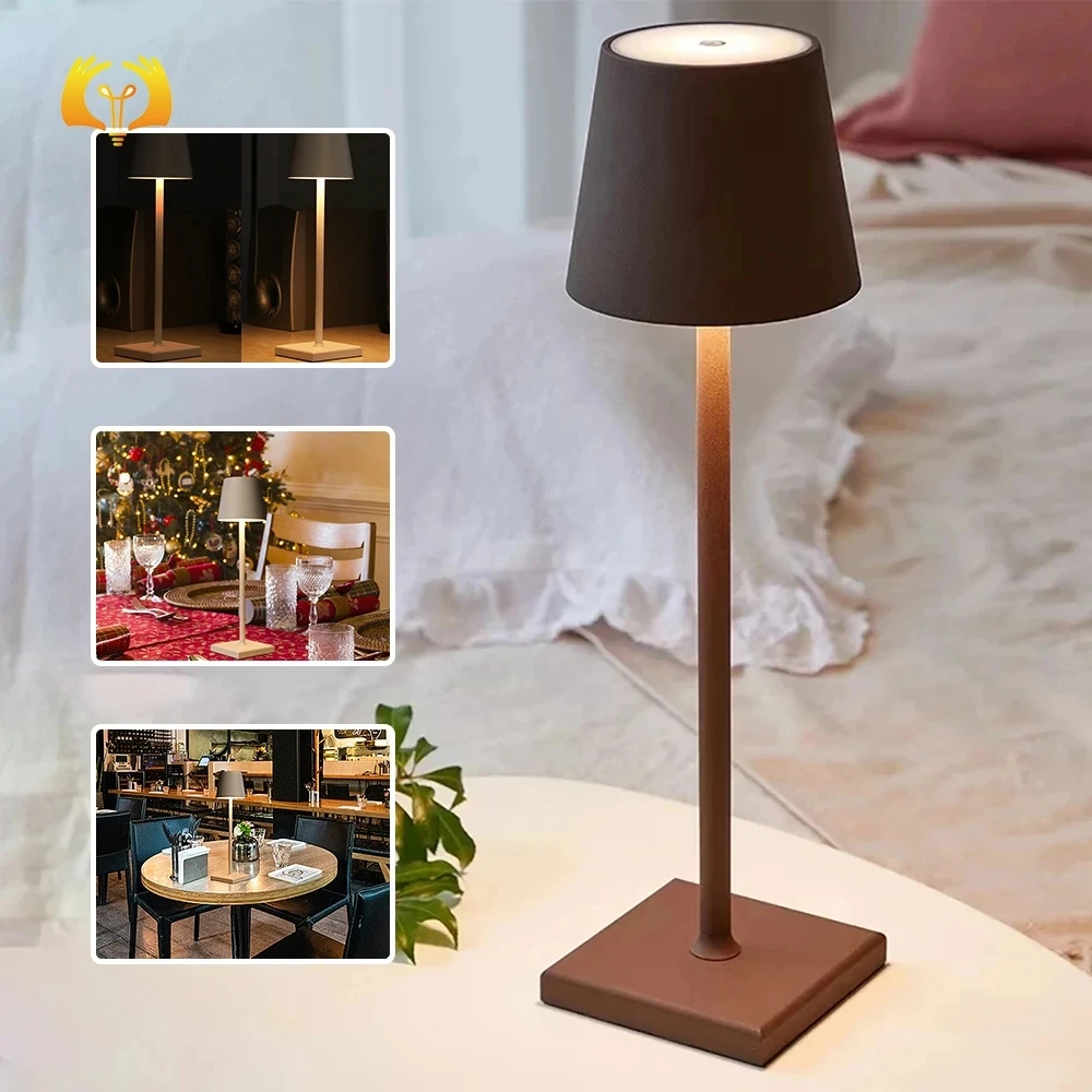 Hotel Cordless Usb Rechargeable Table Lamp Poldina Waterproof Touch Swit... - $39.22+