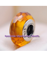 925 Silver Handmade Moments Fascinating Champagne Faceted Murano Glass C... - $6.00