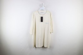 Deadstock Vtg 90s Davoucci Mens 3XL Spell Out Sheer Knit Short Sleeve Sweater - £43.02 GBP
