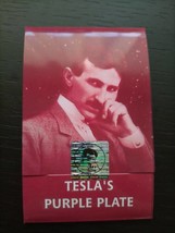 Nikola Tesla Purple Plate 11,4 x 7,3 cm Original Royal Ruby engraved pigeon - $20.58