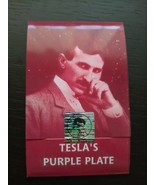 Nikola Tesla Purple Plate 11,4 x 7,3 cm Original Royal Ruby engraved pigeon - £16.41 GBP