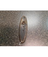 Antique 10&quot; Beaded Brass Door Knob Back Plate Architecture Salvage Two Key - $553.42 MXN