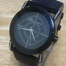 Blumarine Vera Pelle Leather 30m All Black Steel Analog Quartz Watch~New Battery - £13.06 GBP
