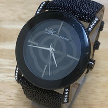 Blumarine Vera Pelle Leather 30m All Black Steel Analog Quartz Watch~New Battery - £12.43 GBP