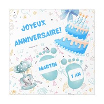 Decoration anniversaire bébé, enfant, personalizable birthday blue poste... - $365.04 MXN