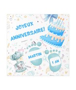 Decoration anniversaire bébé, enfant, personalizable birthday blue poste... - $19.50