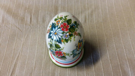 Hand painted ceramic Pottery Egg with Flowers Large - £30.05 GBP