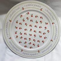Vintage Hallmark Cherries Cake Plate Platter Thankful Grateful 12&#39;D - £23.71 GBP