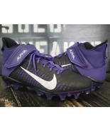 Nike Alpha Menace Pro 2 Black/Purple Mid Football Cleats BV3945-500 Men 15 - $70.13