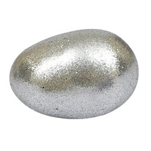 Easter Sparkling Egg Decor Silver Small 1.75&quot;  x 2.25&quot;  Embellished Glit... - £11.86 GBP