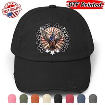 Made in America Distressed Cap 4th of July America Patriotic DTF Printed... - $24.99