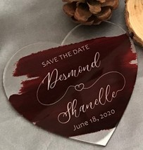 20pcs white ink heart save the date acrylic cards free design,acrylic ta... - $24.09 CAD