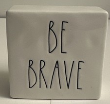 Rae Dunn Be Brave/Work Hard 4&quot; Square Desk Sign Artisan Collection by Magenta - £14.22 GBP