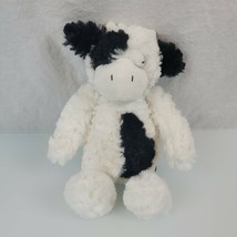 Chelsea Teddy Bear Co Stuffed Plush 12&quot; Cream White Black Spot Cow Beanbag - £15.77 GBP