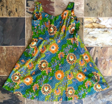 Vtg LIBERTY HOUSE Hawaiian Green Floral Dress Womens Large - €80,02 EUR