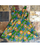 Vtg LIBERTY HOUSE Hawaiian Green Floral Dress Womens Large - $127.86 CAD