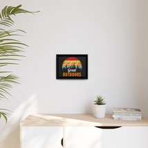 Retro Great Outdoors Canvas Print with Vibrant Sunset and Mountains in Black Pin - £37.87 GBP+
