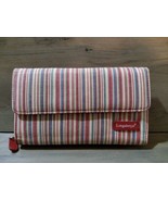 Longaberger Homestead Fabric Wallet Change Purse Bi-Fold Red Green Tan S... - $16.70