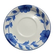Gibson Designs LARKSPUR Saucer French Country Blue Flowers 6 1/4&quot; Ceramic Dish - £5.48 GBP