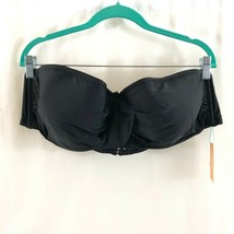 Kona Sol Bikini Top Bandeau Underwire Spaghetti Strap Black Size 22W - £11.59 GBP