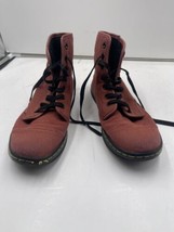 Dr. Martens Air Wair Shoreditch Boots Womens Size 8 Canvas Burgundy Maroon AW004 - £19.73 GBP