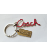 Coach Keychain Pink In Cursive Writing Silver Tone New - £24.49 GBP