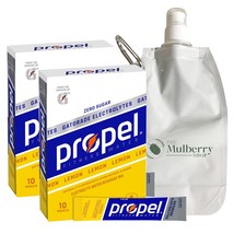 Propel Powder Packets Lemon 2 Boxes With Reusable Collapsible Water Bottle - $15.34