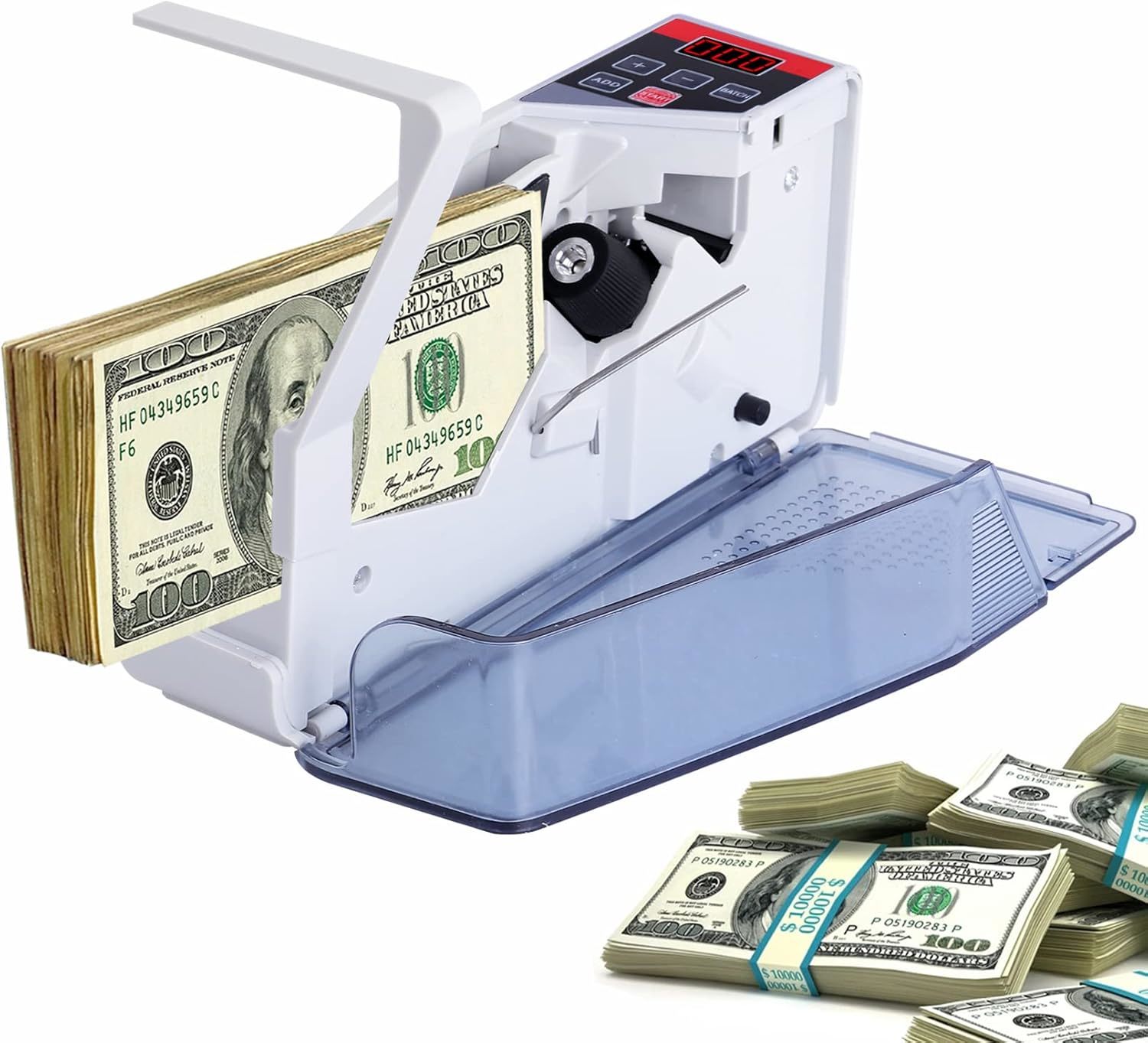 Portable Money Counter Machine Mini Bill Cash 7.5&#39;&#39;x2&#39;&#39;x3.5&#39;&#39;, Gray  - $100.17