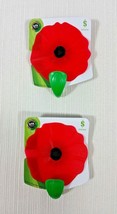 Charles Viancin Flexible Silicone Poppy Magnet Hooks Red Set of Two (2) - £11.87 GBP