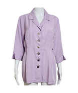 Ladies Soft Surroundings Purple Button Front 3/4 Sleeves Tunic Jacket Si... - $29.92