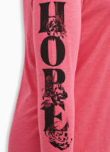 TORRID Super Soft pink &quot;HOPE&quot; long sleeve hooded top, Plus size 1X(14-16) - £38.93 GBP
