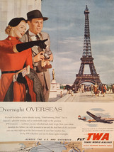 1953 Esquire Original Ads TWA Overseas Paris France Air France Airlines Travel - £8.60 GBP