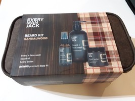 Every Man Jack Beard Kit SANDALWOOD: Beard Oil, Beard Butter, Beard &amp; Face Wash - £22.85 GBP