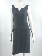 Dressbarn Sheath Dress Size 10 Gray Sleeveless Split Neck Zip Back Career Womens - £27.03 GBP
