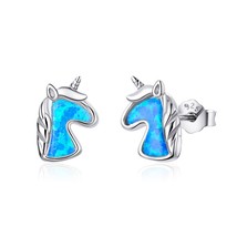 WOSTU 925 Silver Opal Rose Gold Stud Earrings For Women Wedding Fashion Jewelry  - £17.21 GBP