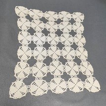 Handmade Vintage Cream Crochet Lace Doily 13x15 - £12.22 GBP