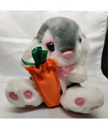Giftco Sitting Bunny Rabbit With Carrot Stuffed Animal Plush Gray White ... - €9,50 EUR