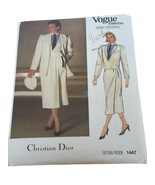 Vogue Sewing Pattern 1447 Christian Dior Coat Jacket Skirt Shirt Paris 1... - $11.99