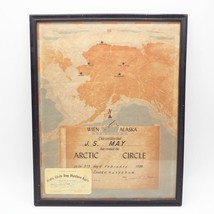 Vintage Encadré Arctic Circle Chien Mushers Carte Wien Airlines Traversé... - £260.34 GBP