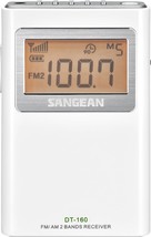 Sangean DT-160 AM/FM-Stereo Pocket Radio, White, Direct Recall 15 Station Preset - £44.19 GBP