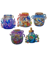 5pcs Mason Jar Diamond Jewel Art for Refrigerator Magnetic Decor Set COM... - $9.47 CAD