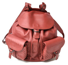 Bottega Veneta Leather Backpack Dark Unisex Men Red One Size - £996.86 GBP