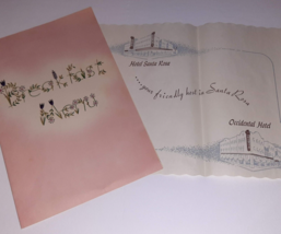 OCCIDENTAL HOTEL Breakfast Restaurant Menu &amp; Placemat 50s Santa Rosa California - £23.66 GBP