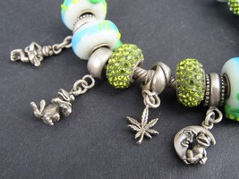 7.5&quot; Sterling Silver PANDORA &quot;FROGS&quot; charm bracelet MURANO GLASS beads c... - $186.99