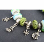 7.5&quot; Sterling Silver PANDORA &quot;FROGS&quot; charm bracelet MURANO GLASS beads c... - $199.99