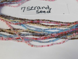 7 strand lot 30 in seed beads assorted color glass 3mm - £3.03 GBP