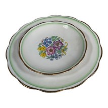 ROYAL ALBERT Floral Bouquet 1930s Crown China Bread + Salad Plate Bone C... - £29.42 GBP
